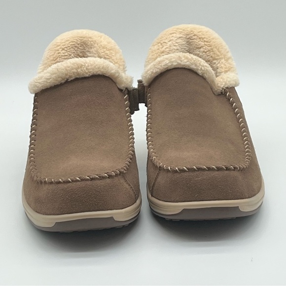 Orthofeet Lorin Womens Brown Suede Slip-On Slippers Faux Fur Lining Size 8.5 - Picture 2 of 11